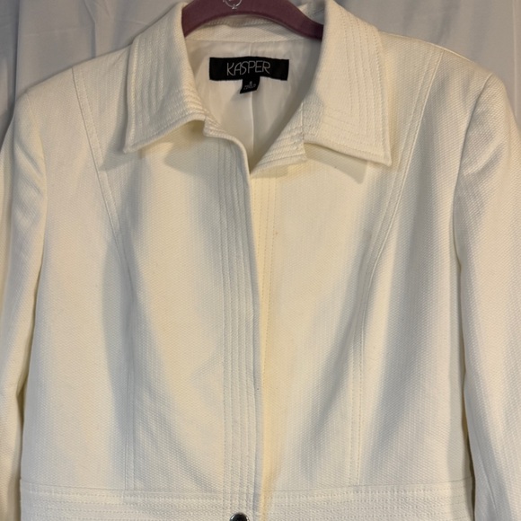Kasper Cream Tailored Blazer Size 6 Classic Workwear Jacket - Picture 3 of 12